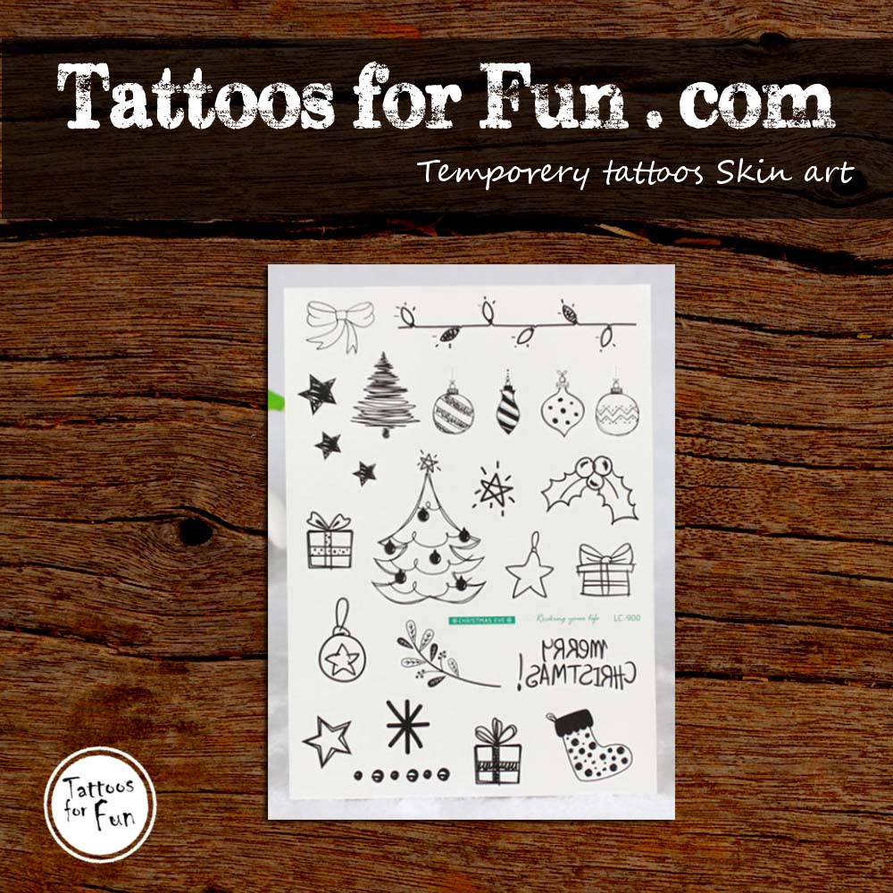 Christmas Tattoo Voucher Template - My Party Design