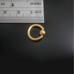 8mm Titanium Golden Ball Closure Ring-2
