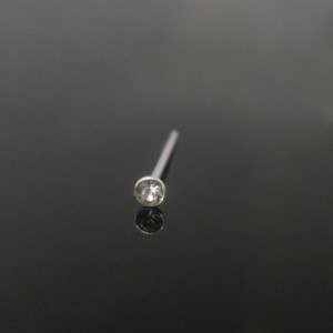 925 Sterling Silver Nose Studs 22g (0.6mm) With A 1.5mm Cubic Zirconia Stone-2