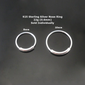 925 Sterling silver Nose Ring With Pipe Piercing