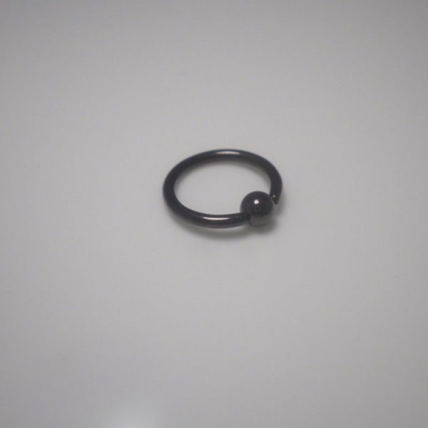 Black PVD Plated Surgical Steel Ball Closure Ring With 3mm-1