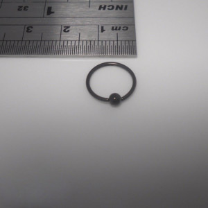 Black PVD Plated Surgical Steel Ball Closure Ring With 3mm-10mm