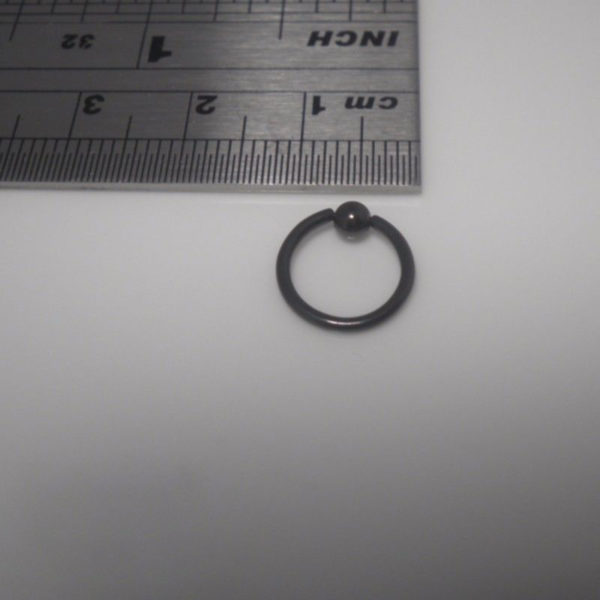 Black PVD Plated Surgical Steel Ball Closure Ring With 3mm- 8mm