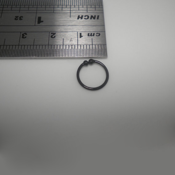 Black Plated Over 925 Sterling silver Fake Nose 10mm