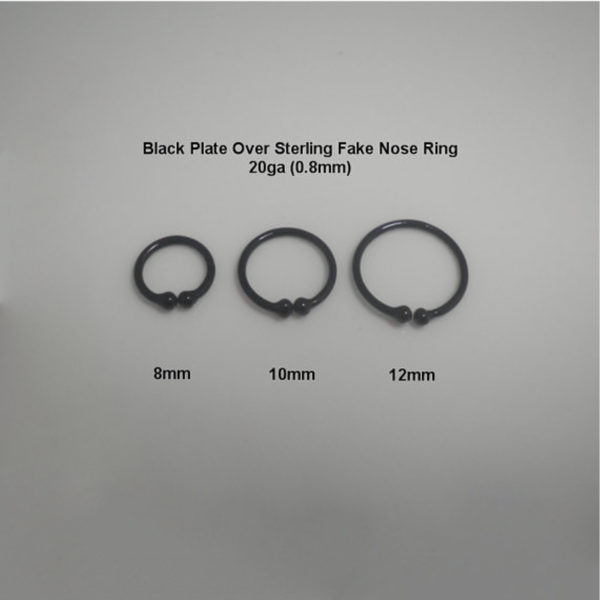 Black Plated Over 925 Sterling silver Fake Nose