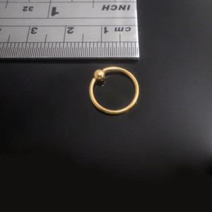 Gold PVD Plated Surgical Steel Ball Closure Ring 10mm