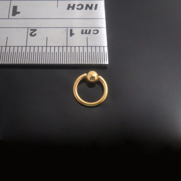 Gold PVD Plated Surgical Steel Ball Closure Ring 6mm