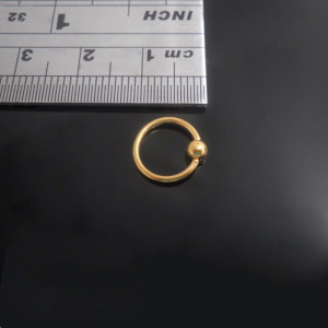 Gold PVD Plated Surgical Steel Ball Closure Ring 8mm