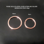 Rose Gold Plated Over 925 Sterling silver Nose Hoop