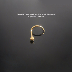 Surgical Steel Gold Nose Stud Screw