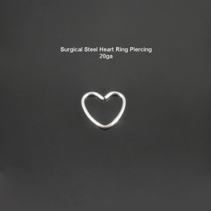 -Surgical Steel Heart Seamless Ring-20ga
