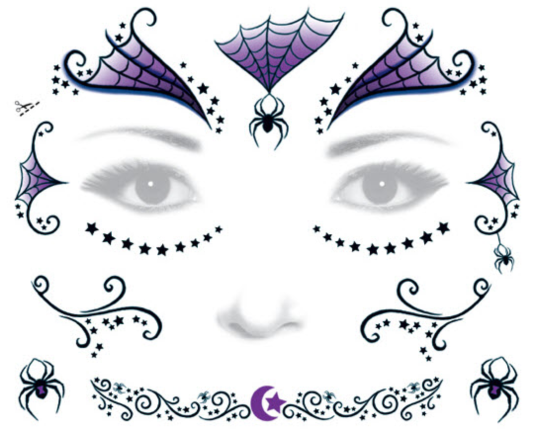 Buy 5 High Value Dark Witch Makeup Tattoos With Tears Moon Stars Online in  India  Etsy